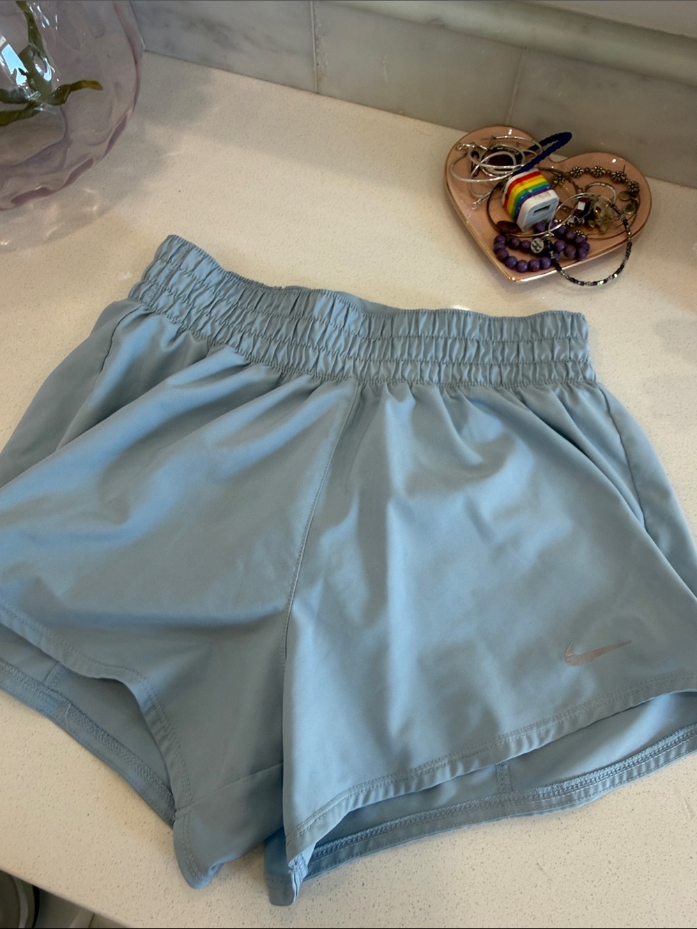 Nike Light Blue Women’s Athletic Elastic Waist Shorts